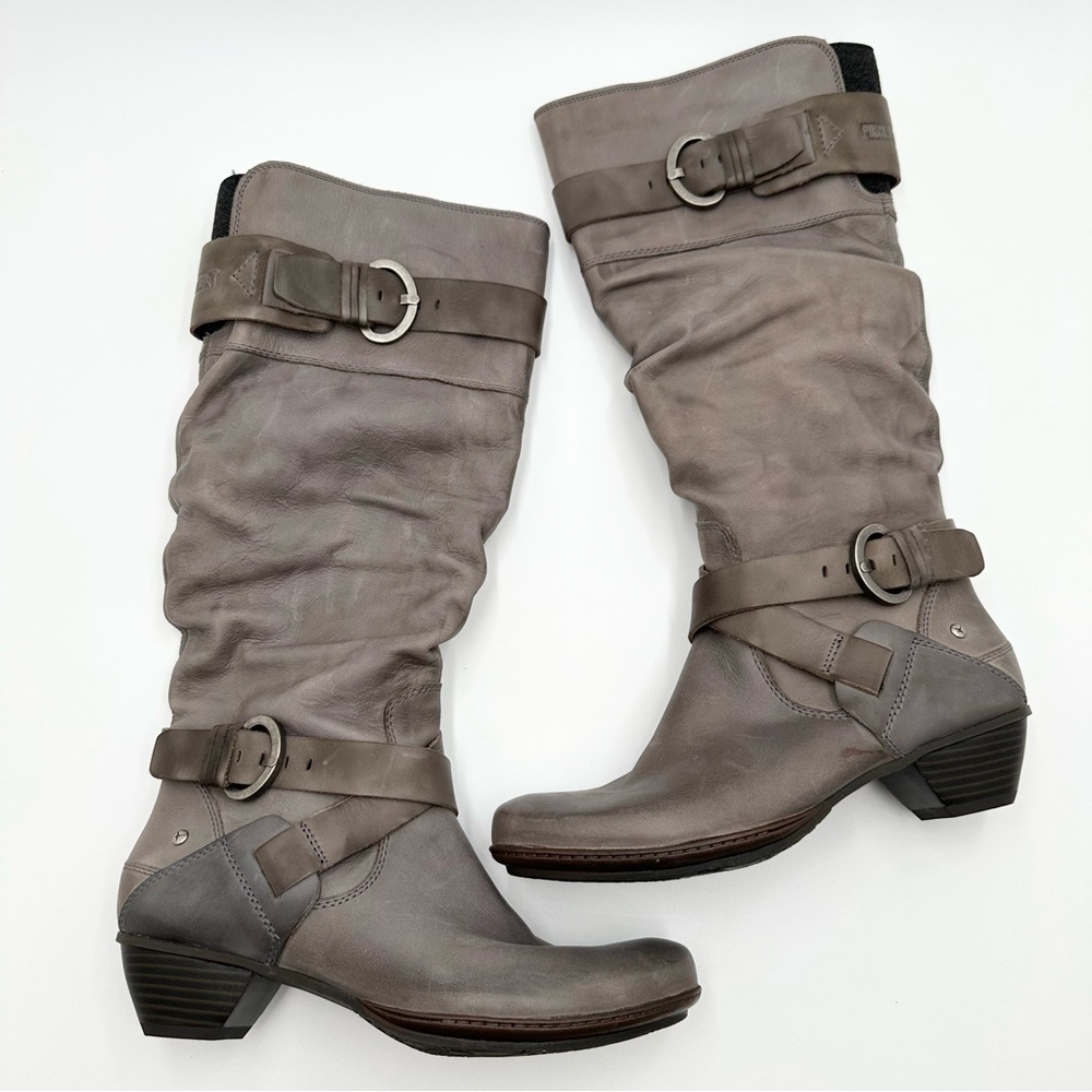 Pikolinos Brujas Tall Grey/Dk Grey Leather Boots